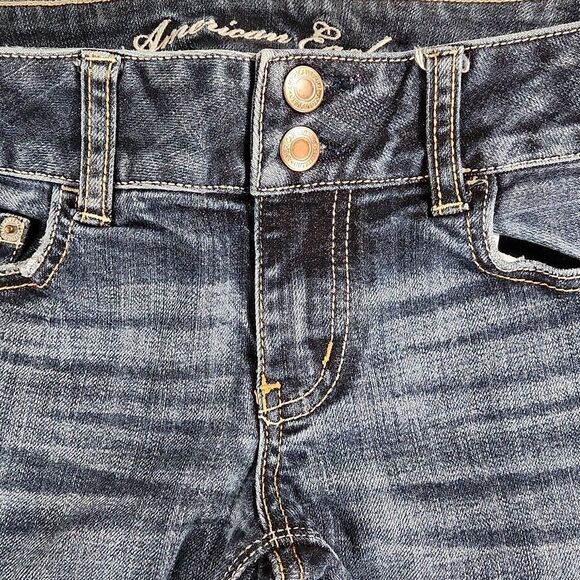 🐞American Eagle Blue Stretch Artist Bootcut Jeans Size 6/28 - Picture 5 of 12